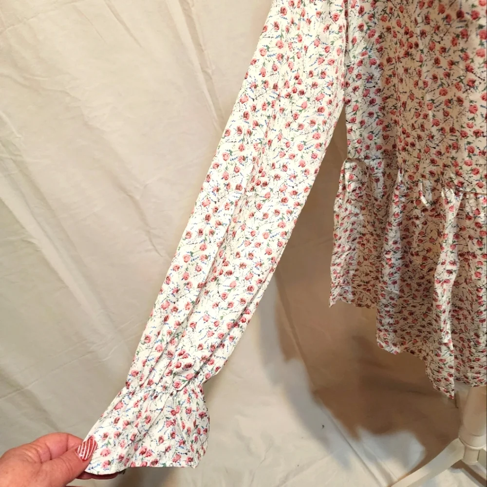 SHEIN Women's Floral Peplum Blouse NWT - Picture 10 of 12